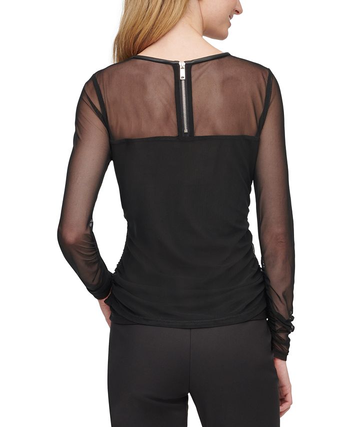 DKNY LongSleeve Mesh Top Macy's