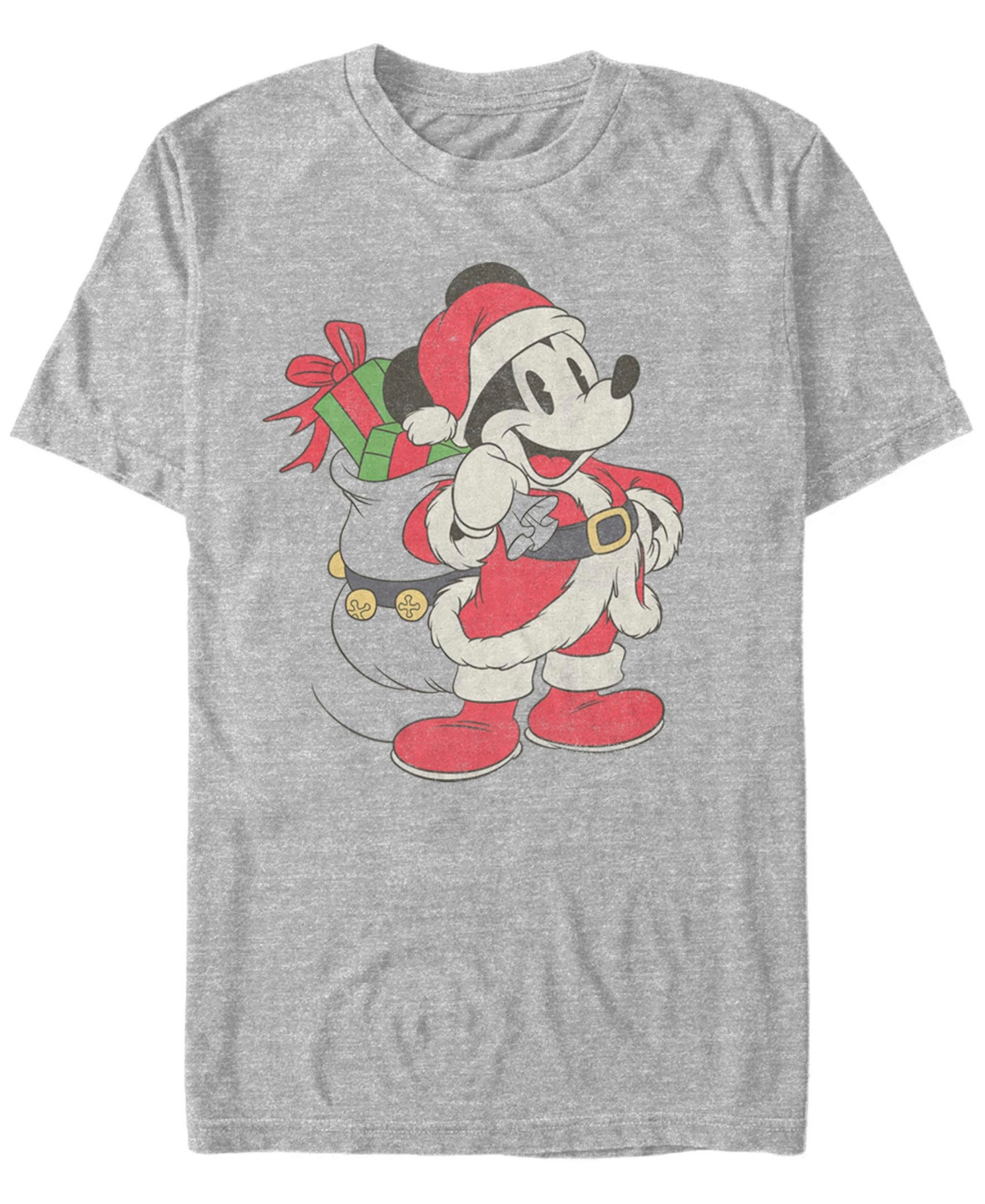 Men's Just Santa Mickey Short Sleeve T-Shirt - Heather Gray