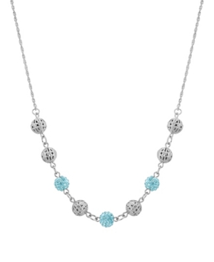 image of 2028 Silver-Tone Round Balls with Aqua Fireballs 16