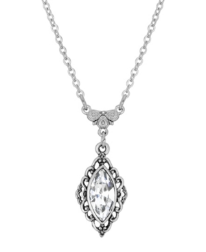 image of 2028 Silver-Tone Crystal Diamond Drop 16