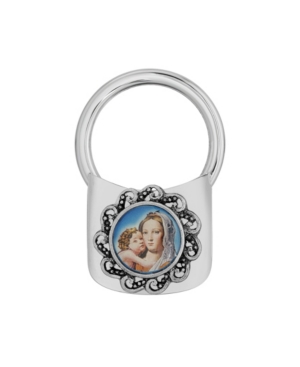 image of 2028 Silver-Tone Mary and Child Decal Key Fob