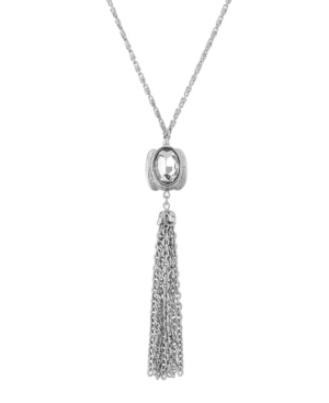 image of 2028 Silver-Tone 3 Way Crystal Spinner Tassel 30
