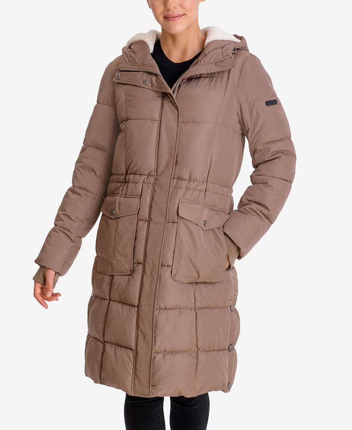 Lucky Brand Faux-Fur-Lined Hooded Puffer Coat - Macy's