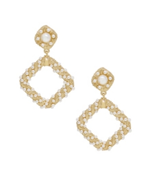image of Ettika 18K Gold Imitation Pearl Knocker Women-s Earrings