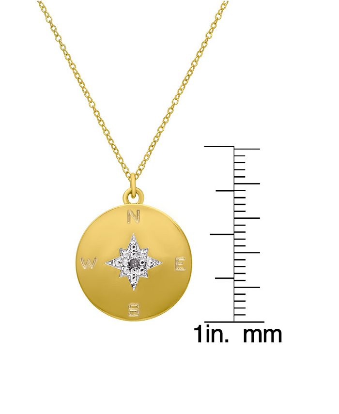 Macy's Diamond Accent Gold-plated Compass Pendant Necklace - Macy's