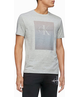 Calvin Klein Men's Monogram Logo Gradient Block Crewneck T-shirt ...