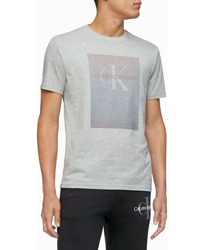 Calvin Klein Men's Monogram Logo Gradient Block Crewneck T-shirt ...