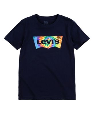 Big Boys Tie Dye Batwing Logo Graphic T-shirt