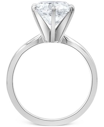 Macy's - Diamond (3 ct. t.w.) Solitaire Engagement Ring in 14K White Gold