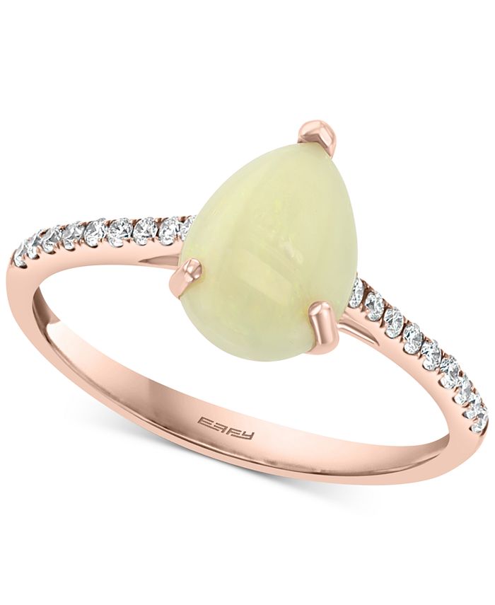EFFY Collection - Opal (1-1/6 ct. t.w.) & Diamond (1/8 ct. t.w.) Ring in 14k Rose Gold