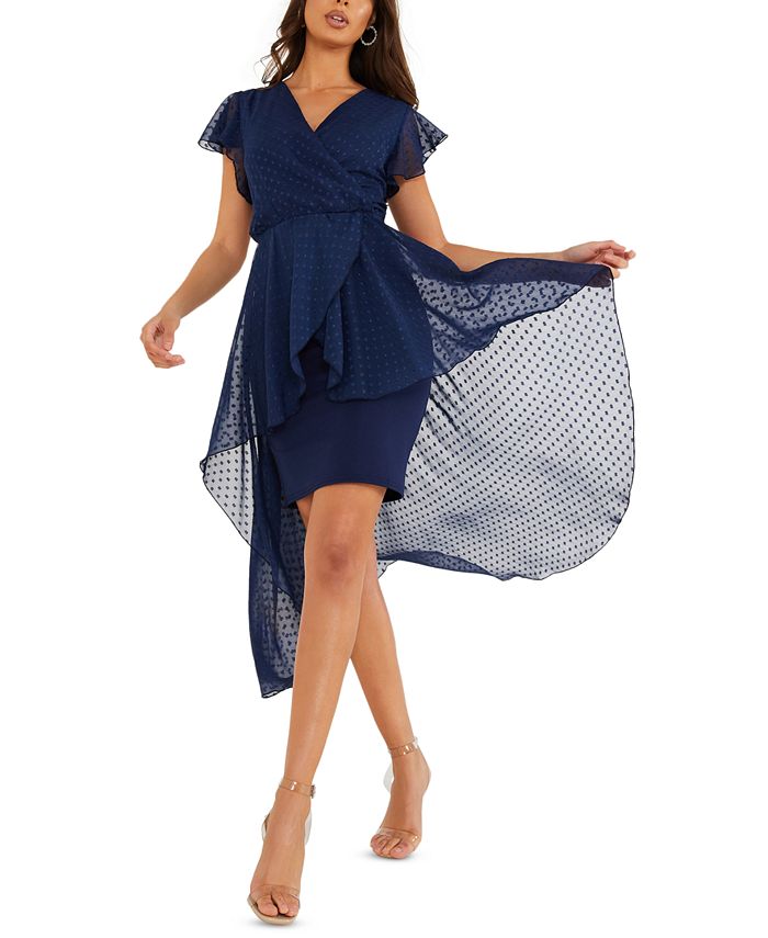 Quiz glitter wrap dress hot sale
