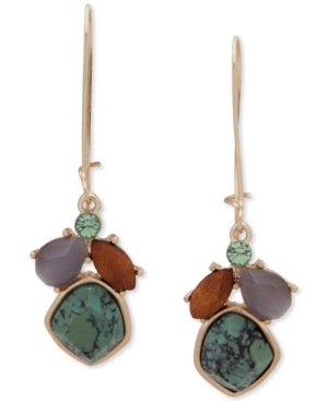image of lonna & lilly Gold-Tone Multi-Stone Cluster Drop Earrings