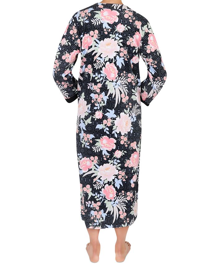 Miss Elaine FloralPrint Long Zip Front Robe Macy's