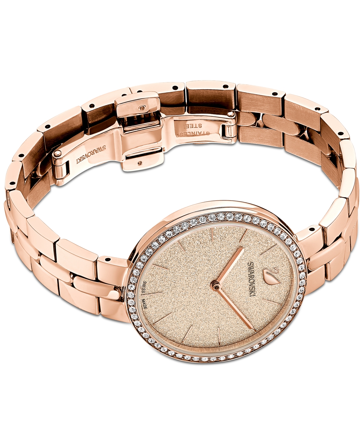 Swarovski Women's Swiss Cosmopolitian Rose Gold-Tone Stainless Steel Pvd Bracelet Watch 35mm