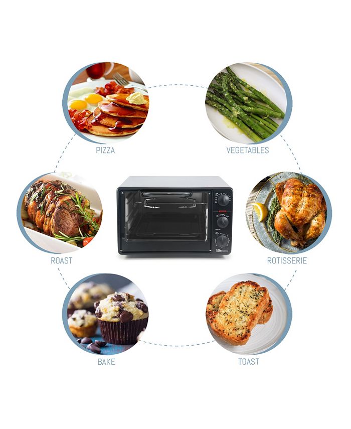 Elite Cuisine 23L Countertop Toaster Oven Rotisserie, Bake, Broil
