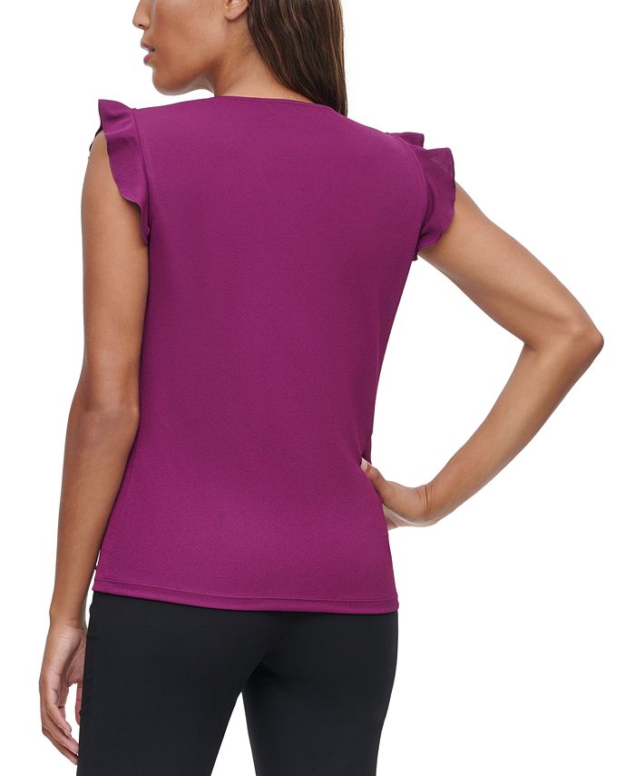 calvin klein ruffle sleeve