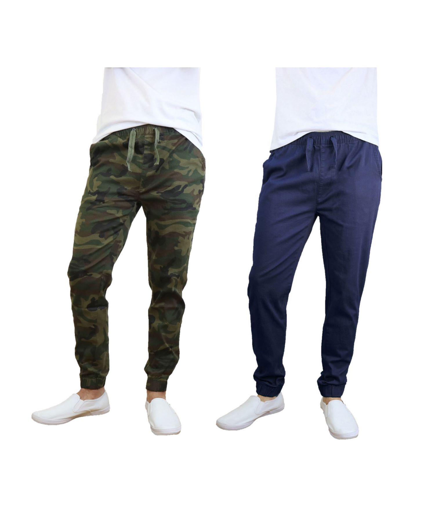 Men's Basic Stretch Twill Joggers, Pack of 2