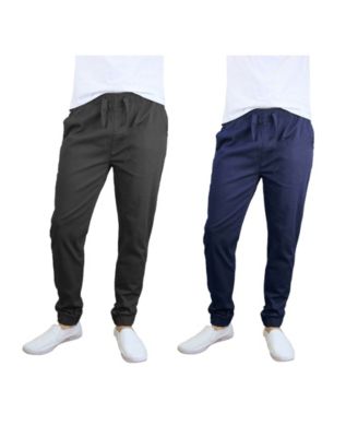 Men's Basic Stretch Twill Joggers, Pack of 2