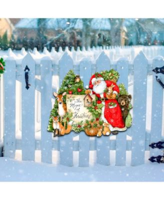 by Susan Winget Woodland Playing Santa Wall and Door Decor