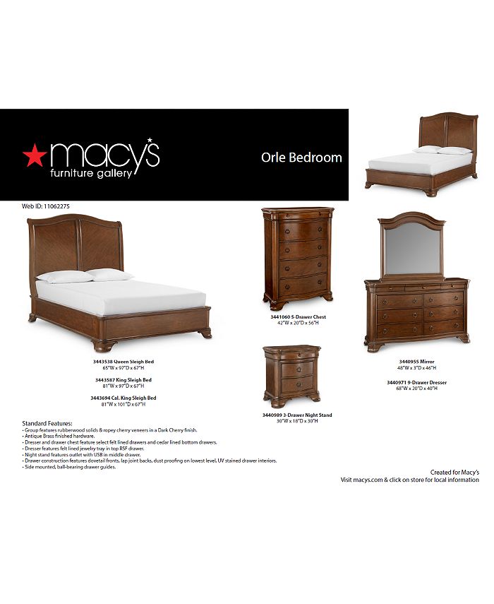 Furniture Orle Queen Bed, Created For Macy's Macy's