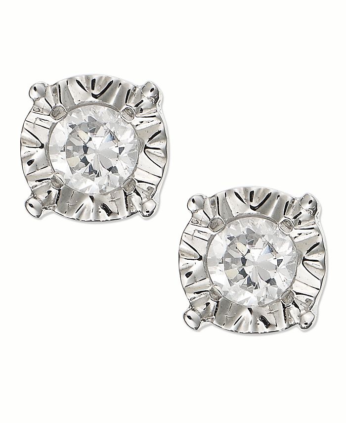 Diamond Stud Earrings 1/2 ct tw Round-cut 10K Rose Gold
