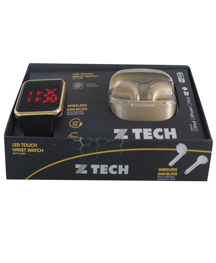 Ztech Unisex LED Touch Watch and Wireless Headphones with Portable