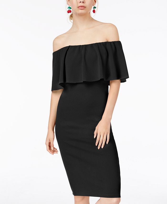 Almost Famous Juniors Off The Shoulder Bodycon Dress Macy s