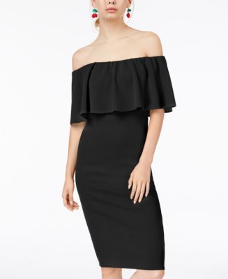 Almost Famous Juniors' Off-The-Shoulder Bodycon Dress - Macy's