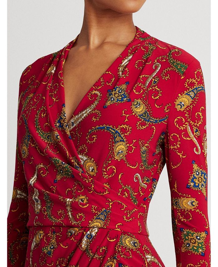 ralph lauren blue paisley dress