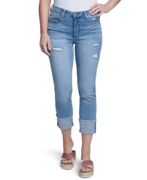 image of Seven7 Ripped Cuffed Jeans