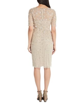 Beaded Floral Sheath Dress