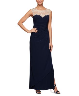 Alex Evenings Sweetheart Illusion-Lace Gown - Macy's