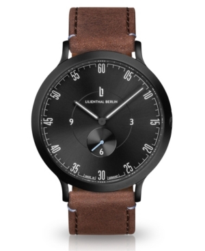 image of Lilienthal Berlin L1 All Brown Leather Strap Watch, 42mm