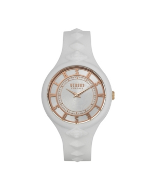 image of Versus by Versace Women-s Fire Island Studs White Silicone Strap Watch 39mm