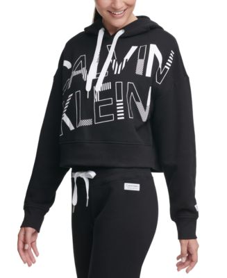 Calvin Klein Logo-Graphic Fleece Hoodie - Macy's