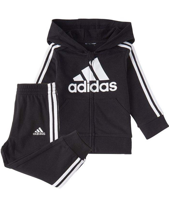adidas Baby Boys Zip Front Essentials French Terry Hoodie & Jogger Set ...