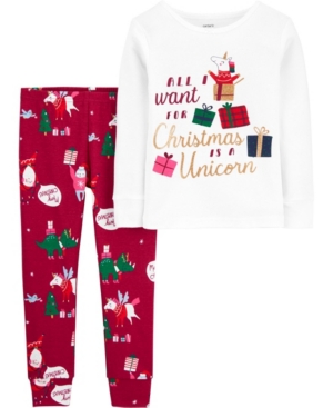 image of Carter-s Baby Girl 2-Piece 100% Snug Fit Cotton PJs