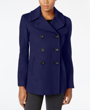 Calvin Klein Wool-Cashmere Double-Breasted Peacoat, Created for Macy's