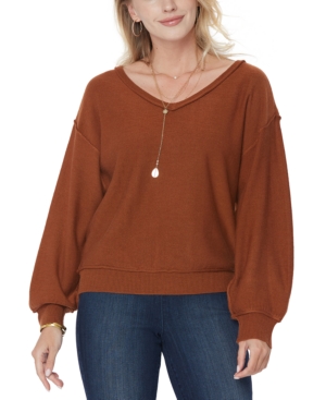 image of Nydj Dolman-Sleeve V-Neck Sweater