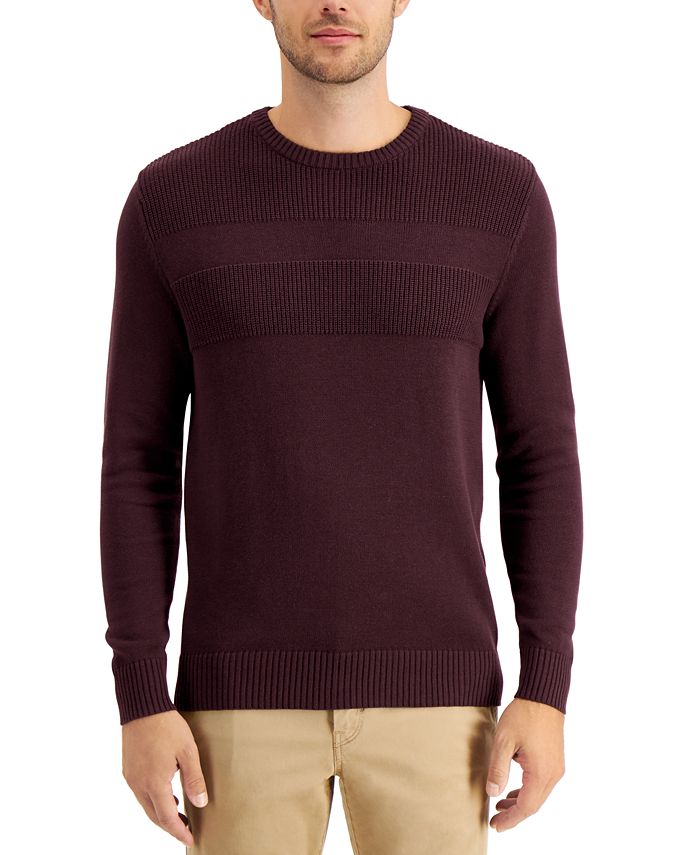 Club Room Men's Textured Cotton Sweater, Created for Macy's & Reviews ...