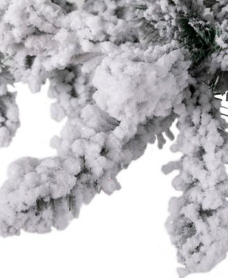 Pre-Lit Snow Flocked Fir Christmas Tree with 400 Warm Lights