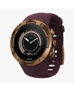 image of Suunto 5 Men-s Burgundy Copper Silicon Strap Compact Gps Sports Watch, 46mm