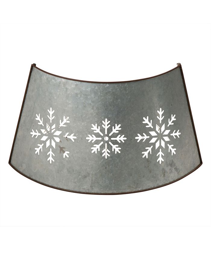 Glitzhome Snowflake DieCutting Metal Tree Collar with Light String