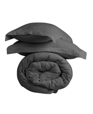 Microfiber Washed Crinkle Duvet Cover Set, King/California King