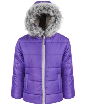 image of S Rothschild & Co Toddler Girls Quilted Puffer Coat