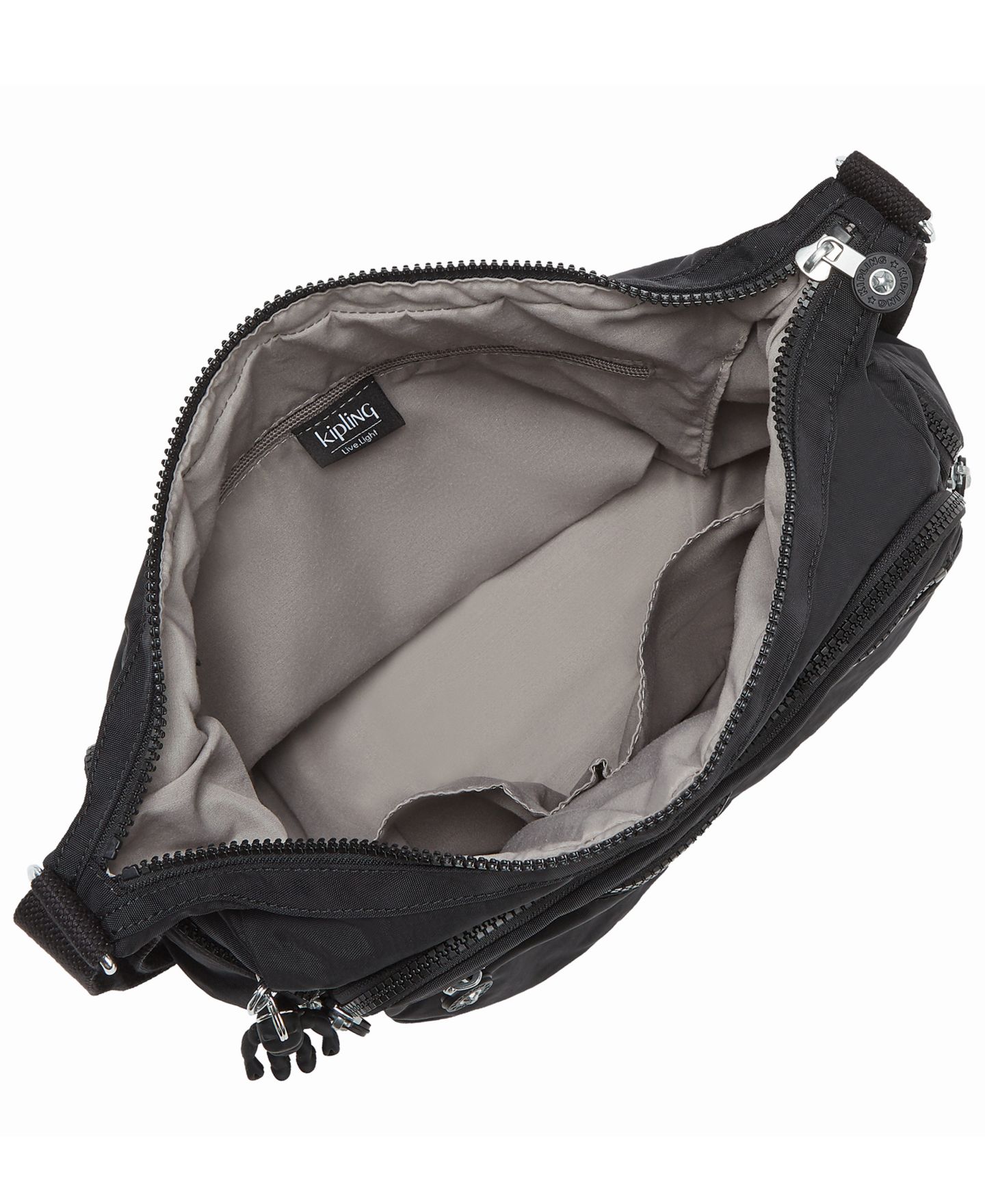 Женская сумка Kipling Gabbie Nylon Zip-Top Large Crossbody Handbag, цвет: Чёрный — фото 4