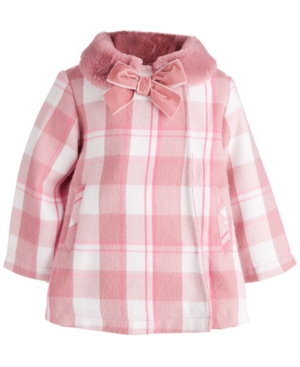 image of First Impressions Baby Girls Girl Plaid Coat, Created for Macy-s