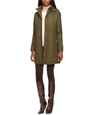 Faux Suede-Trim Quilted Coat, Created for Macy's