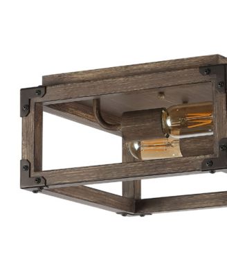 Magnolia 2-Light Rustic Farmhouse LED Flush Mount