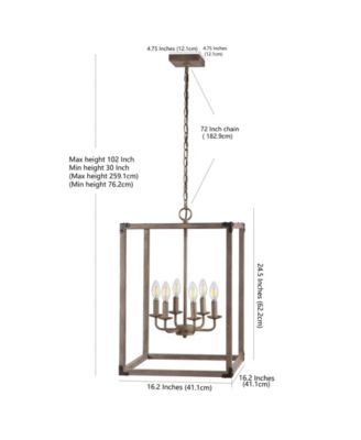 Magnolia 6-Light Adjustable Rustic Farmhouse LED Pendant